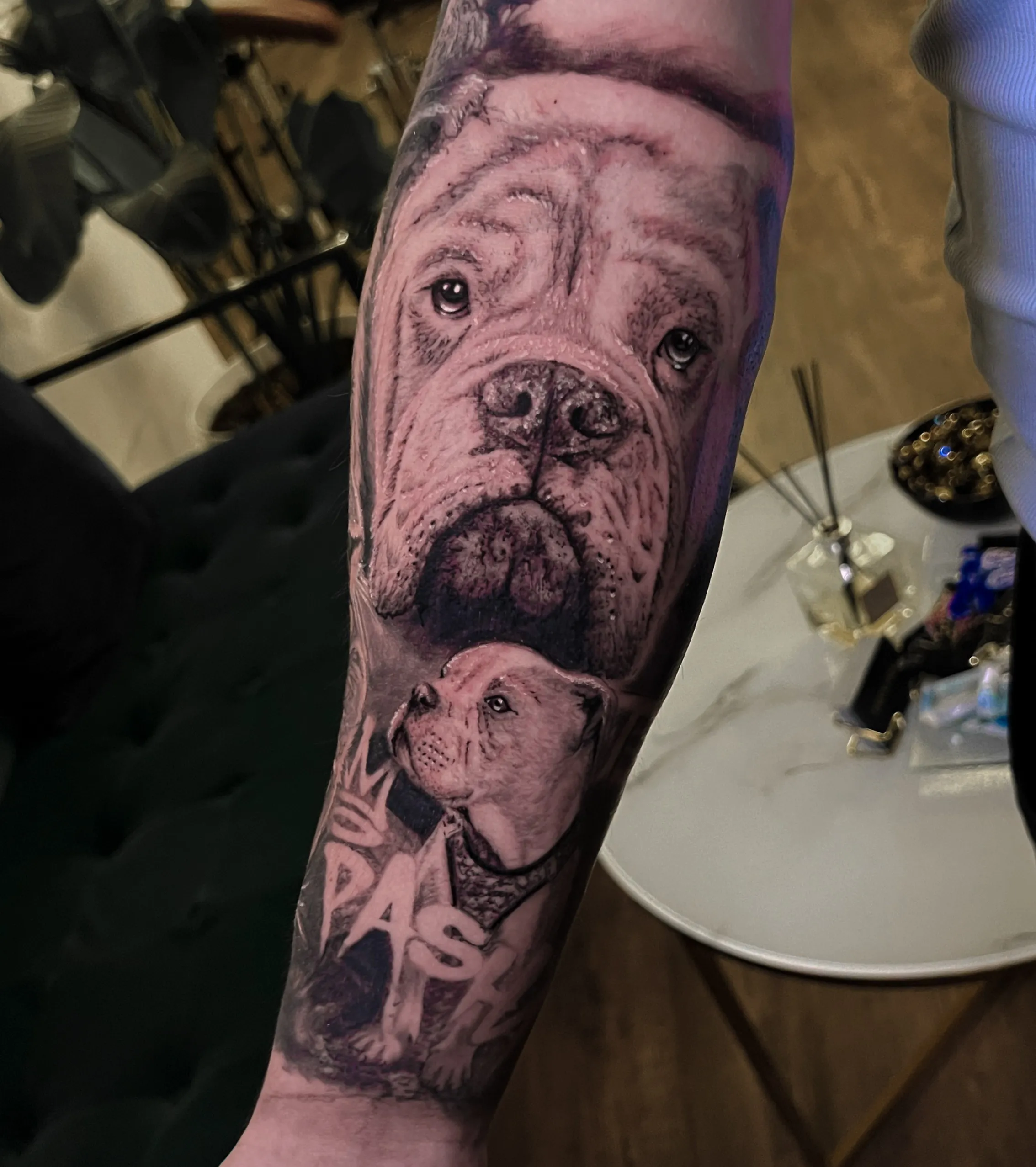 Realismo Grey Wash tattoo by Taker Tattoos